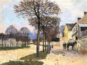 Rue à Marly, Entrée du Village, 1876 by Alfred Sisley Rue à Marly, Entrée du Village, 1876 by Alfred Sisley