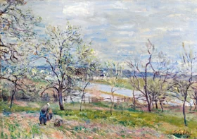 Printemps à Veneux, Nadon by Alfred Sisley Printemps à Veneux, Nadon by Alfred Sisley
