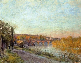 The Sevres Bridge by Alfred Sisley The Sevres Bridge by Alfred Sisley