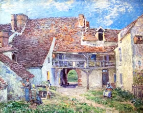 Cour de Ferme à Saint Mammès by Alfred Sisley Cour de Ferme à Saint Mammès by Alfred Sisley