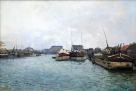 Barges 1870 by Alfred Sisley Barges 1870 by Alfred Sisley