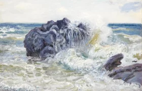 La Vague, Baie de Langland (Pays de Galles) by Alfred Sisley La Vague, Baie de Langland (Pays de Galles) by Alfred Sisley