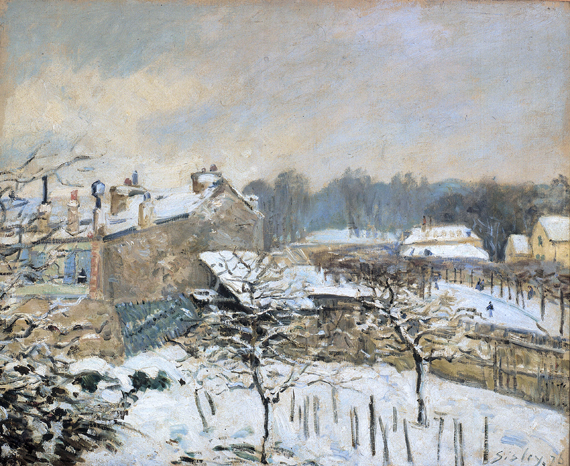 Effet de neige à Louveciennes 1877 by Alfred Sisley, oil painting reproduction on canvas Effet de neige à Louveciennes 1877 by Alfred Sisley