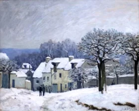 La Place Du Chenil à Marly, Effet de Neige by Alfred Sisley La Place Du Chenil à Marly, Effet de Neige by Alfred Sisley