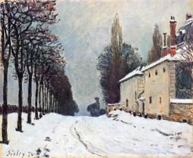 Snow On The Road, Louveciennes by Alfred Sisley Snow On The Road, Louveciennes by Alfred Sisley