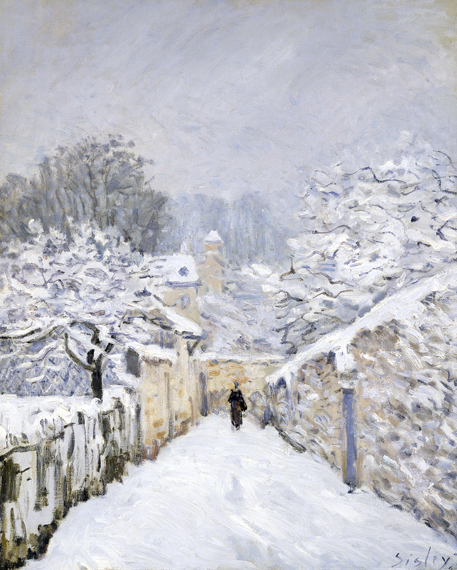 Snow at Louveciennes 1874 by Alfred Sisley, oil painting reproduction on canvas Snow at Louveciennes by Alfred Sisley
