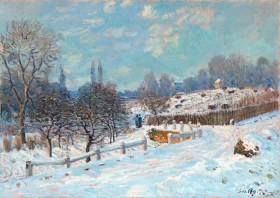 Road to Louveciennes, snow effect 1874 by Alfred Sisley Road to Louveciennes, snow effect 1874 by Alfred Sisley