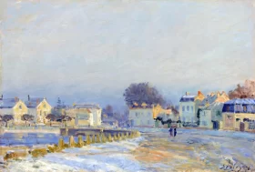 The Watering Pond at Marly with Hoar frost by Alfred Sisley The Watering Pond at Marly with Hoar frost by Alfred Sisley