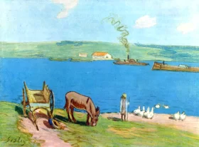 River Bank by Alfred Sisley River Bank by Alfred Sisley
