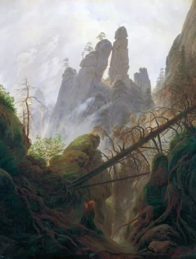 Rocky Landscape in the Elbe Sandstone Mountains 1822 by Caspar David Friedrich