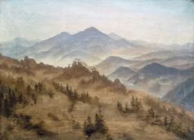 Landscape with the Rosenberg in the Bohemian Mountains 1835 by Caspar David Friedrich