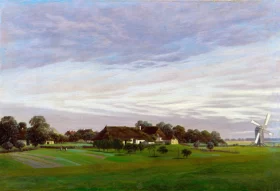Flat Countryside (Isle of Ruegen near Greifswald) by Caspar David Friedrich Flat Countryside (Isle of Ruegen near Greifswald) by Caspar David Friedrich