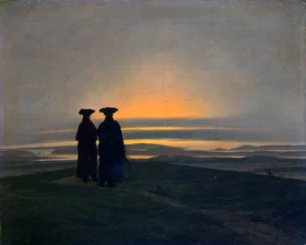 Sunset (Brothers) by Caspar David Friedrich Sunset (Brothers) by Caspar David Friedrich