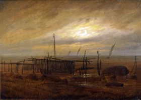 Seaside moonlight 1818 by Caspar David Friedrich