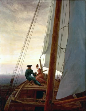 On a Sailing Ship by Caspar David Friedrich
