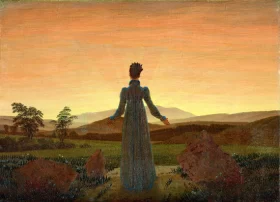 Woman in front of Setting Sun 1818 by Caspar David Friedrich Woman in front of Setting Sun 1818 by Caspar David Friedrich