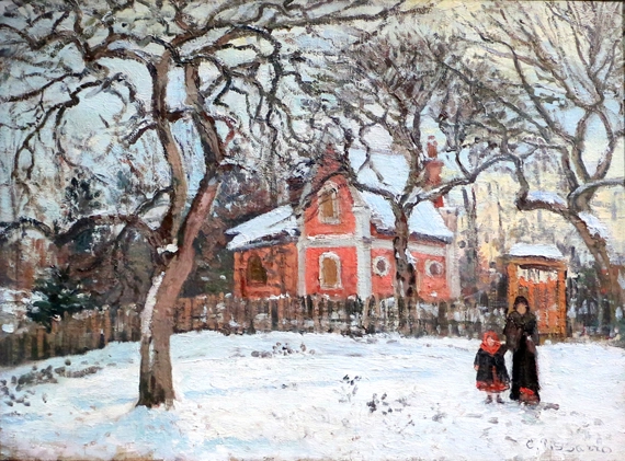ChâTaigniers à Louveciennes 1879 by Camille Pissarro, oil painting reproduction on canvas Châtaigniers à Louveciennes 1879 by Camille Pissarro