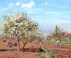 Orchard in Bloom, Louveciennes 1872 by Camille Pissarro Orchard in Bloom, Louveciennes 1872 by Camille Pissarro