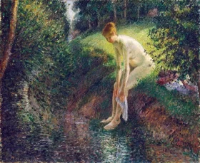 Bather in the Woods 1895 by Camille Pissarro Bather in the Woods 1895 by Camille Pissarro