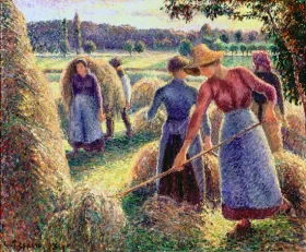 Haymakers, Evening, Eragny 1893 by Camille Pissarro