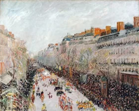 Mardi Gras on the Boulevards 1897 by Camille Pissarro Mardi Gras on the Boulevards 1897 by Camille Pissarro