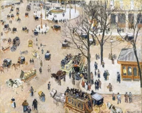 La Place due Théâtre Français 1898 by Camille Pissarro La Place due Théâtre Français 1898 by Camille Pissarro