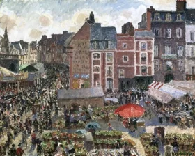 Fair on a Sunny Afternoon, Dieppe by Camille Pissarro Fair on a Sunny Afternoon, Dieppe by Camille Pissarro