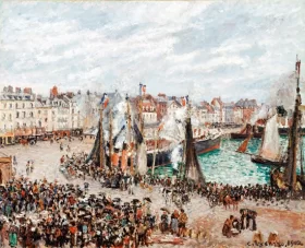 The Fish Market in Dieppe, Grey Weather, Morning 1902 by Camille Pissarro The Fish Market in Dieppe, Grey Weather, Morning 1902 by Camille Pissarro