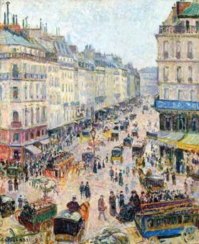La Rue Saint-Lazare, temps lumineux 1893 by Camille Pissarro La Rue Saint-Lazare, temps lumineux 1893 by Camille Pissarro