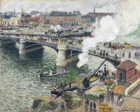 Le pont Boieldieu à Rouen, temps mouillé 1896 by Camille Pissarro Le pont Boieldieu à Rouen, temps mouillé 1896 by Camille Pissarro