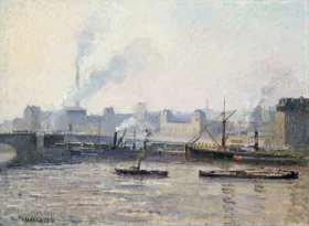The Saint-Sever Bridge, Rouen- Mist 1896 by Camille Pissarro The Saint-Sever Bridge, Rouen- Mist 1896 by Camille Pissarro