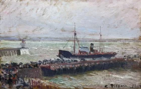 Ship Entering the Harbor at Le Havre 1903 by Camille Pissarro Ship Entering the Harbor at Le Havre 1903 by Camille Pissarro