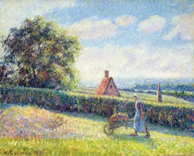 Femme poussant une brouette, Eragny 1890 by Camille Pissarro Femme poussant une brouette, Eragny 1890 by Camille Pissarro