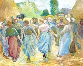 La Ronde 1892 by Camille Pissarro La Ronde 1892 by Camille Pissarro