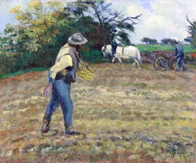 Semeur et Laboureur, Montfoucault 1875 by Camille Pissarro Semeur et Laboureur, Montfoucault 1875 by Camille Pissarro
