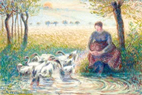 La gardeuse d'oies 1888 by Camille Pissarro La gardeuse d'oies 1888 by Camille Pissarro