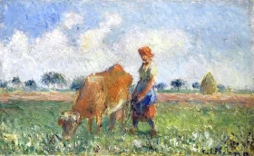 La Vachère 1880 by Camille Pissarro La Vachère 1880 by Camille Pissarro
