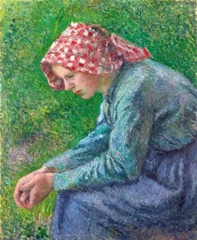 A Seated Peasant Woman 1885 by Camille Pissarro A Seated Peasant Woman 1885 by Camille Pissarro