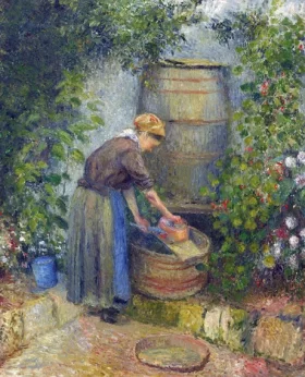 Femme lavant une casserole 1879 by Camille Pissarro Femme lavant une casserole 1879 by Camille Pissarro