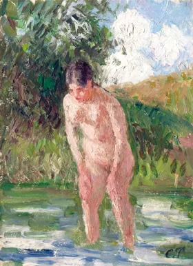 Baigneuse les pieds dans l'eau 1896 by Camille Pissarro Baigneuse les pieds dans l'eau 1896 by Camille Pissarro