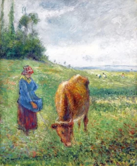 Gardeuse de Vache, Côte des Grouettes, Pontoise 1882 by Camille Pissarro Gardeuse de Vache, Côte des Grouettes, Pontoise 1882 by Camille Pissarro