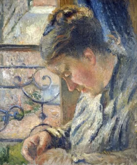 Julie Pissarro Sewing beside a Window 1877 by Camille Pissarro Julie Pissarro Sewing beside a Window 1877 by Camille Pissarro