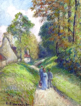 Paysage avec trois paysans, 1891 by Camille Pissarro Paysage avec trois paysans, 1891 by Camille Pissarro