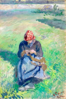 Paysanne Tricotant by Camille Pissarro Paysanne Tricotant by Camille Pissarro