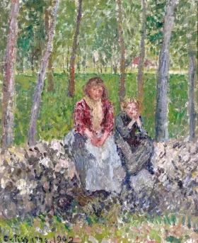 Paysannes sous les arbres à Moret 1902 by Camille Pissarro Paysannes sous les arbres à Moret 1902 by Camille Pissarro