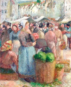 Le Marché de Gisors, Grande-Rue 1885 by Camille Pissarro Le Marché de Gisors, Grande-Rue 1885 by Camille Pissarro