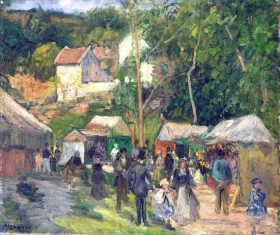 Festival at L'Hermitage by Camille Pissarro Festival at L'Hermitage by Camille Pissarro