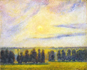 Sunset at Eragny 1890 by Camille Pissarro Sunset at Eragny 1890 by Camille Pissarro