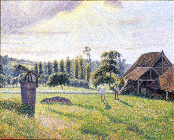 La Briqueterie delafolie à ÉRagny, 1886 by Camille Pissarro, oil painting reproduction on canvas La Briqueterie Delafolie à Éragny, 1886 by Camille Pissarro