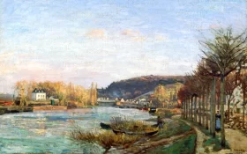 The Seine at Bougival 1870 by Camille Pissarro The Seine at Bougival 1870 by Camille Pissarro